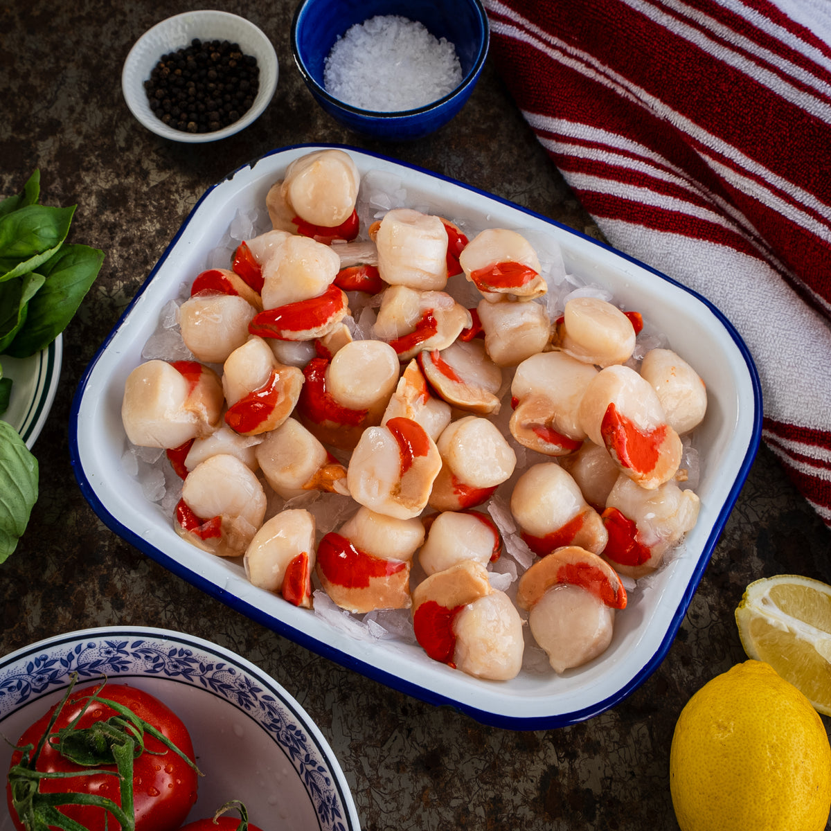Scallop Roe Veloute Peruvian Scallops, Roe On - 1kg – Wellington Seamarket